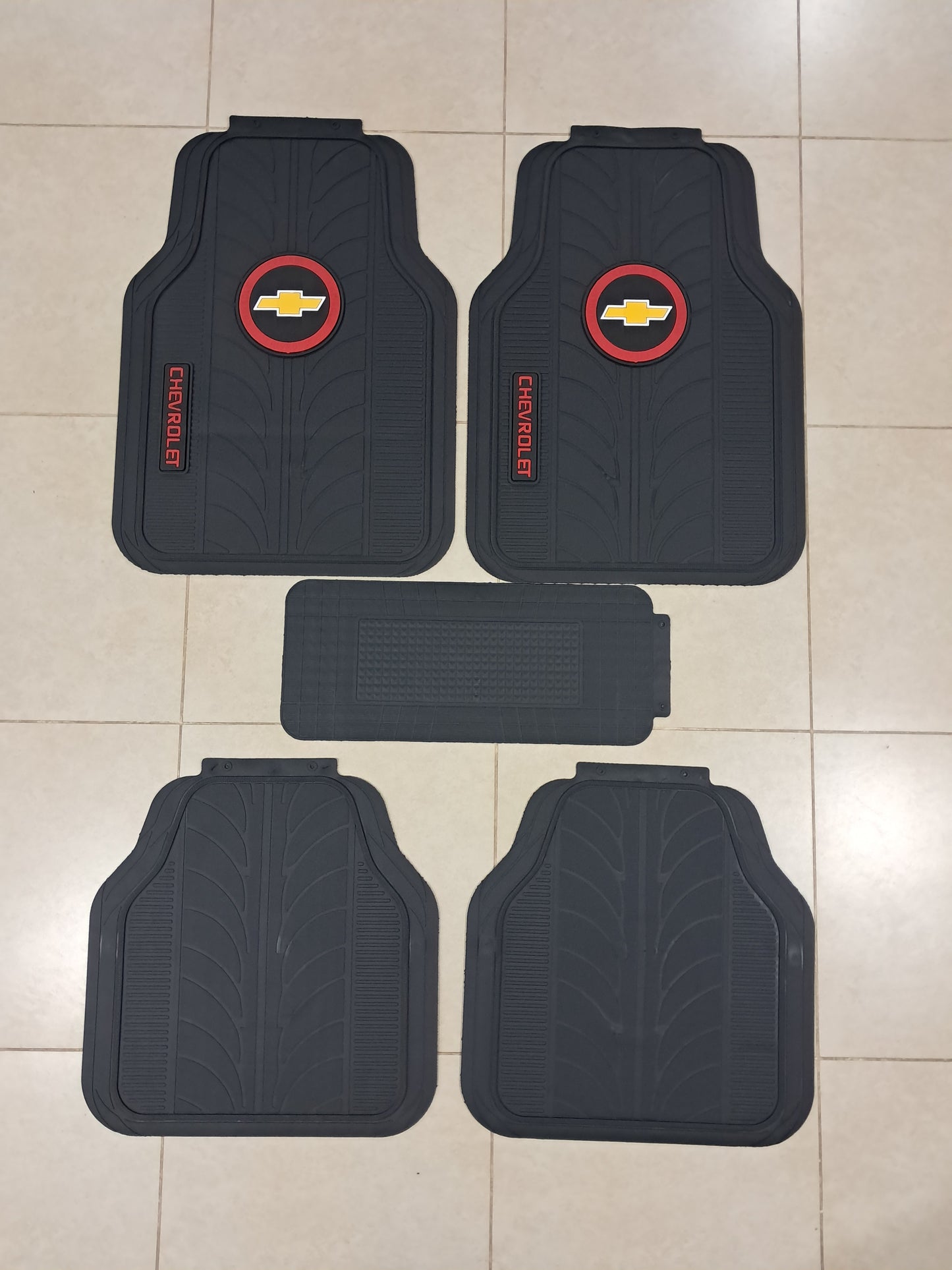 Chevrolet Red Circle Premium Line Rubber Mats – Waterproof Anti-Slip 5 Piece Set