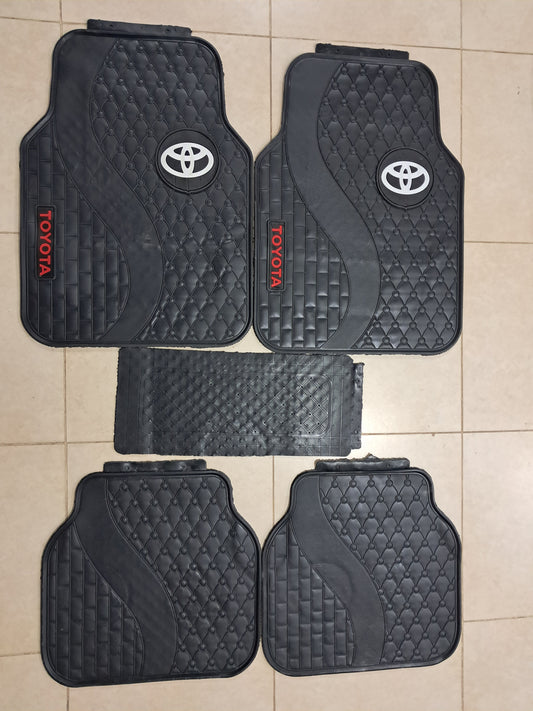 Toyota 3D Luxury Rubber Floor Mats – Universal 5PCS Set