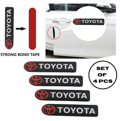 Car Rubber Door Edge Guard Suitable for Toyota Cars, Set of 4pcs Anti Scratch and Anti Collision, Black Color