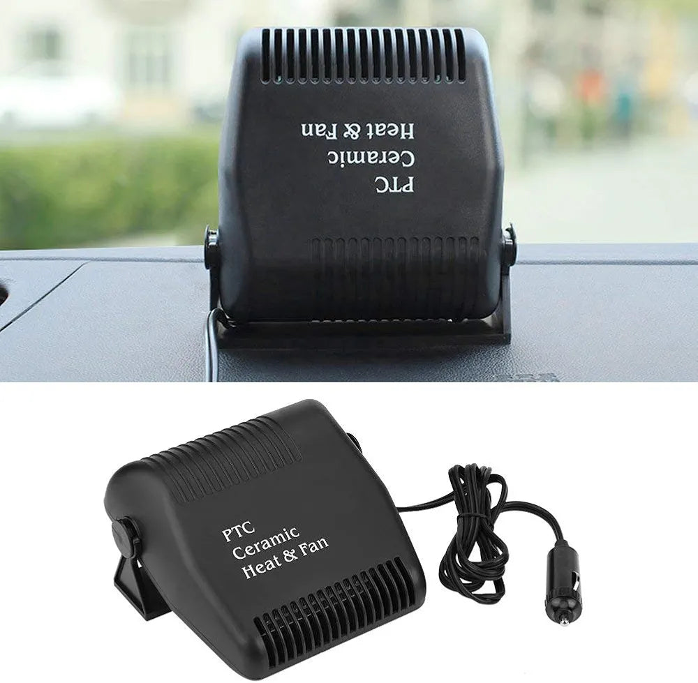 Car Heater Defroster,12V Cooling Fan Heater 2 in 1 Portable Fast Heating Low Noise Car Ceramic Heating Windshield Defroster Demister