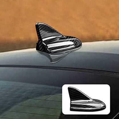 Black Antenna Cap Dry Carbon Fiber Car Antenna Cover Roof Shark Fin Trim