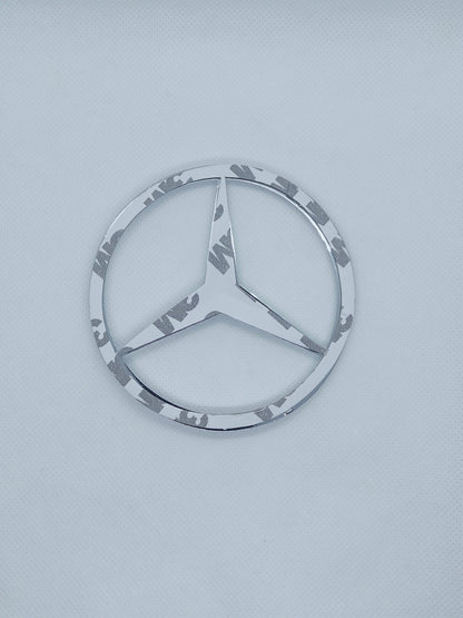 Silver 9 cm Rear Trunk Emblem Badge Decal Sticker for Mercedes Glossy