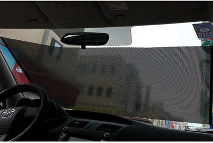Blind Sun Visor PVC Black 58x125cm Cover Sunshade Retractable Useful