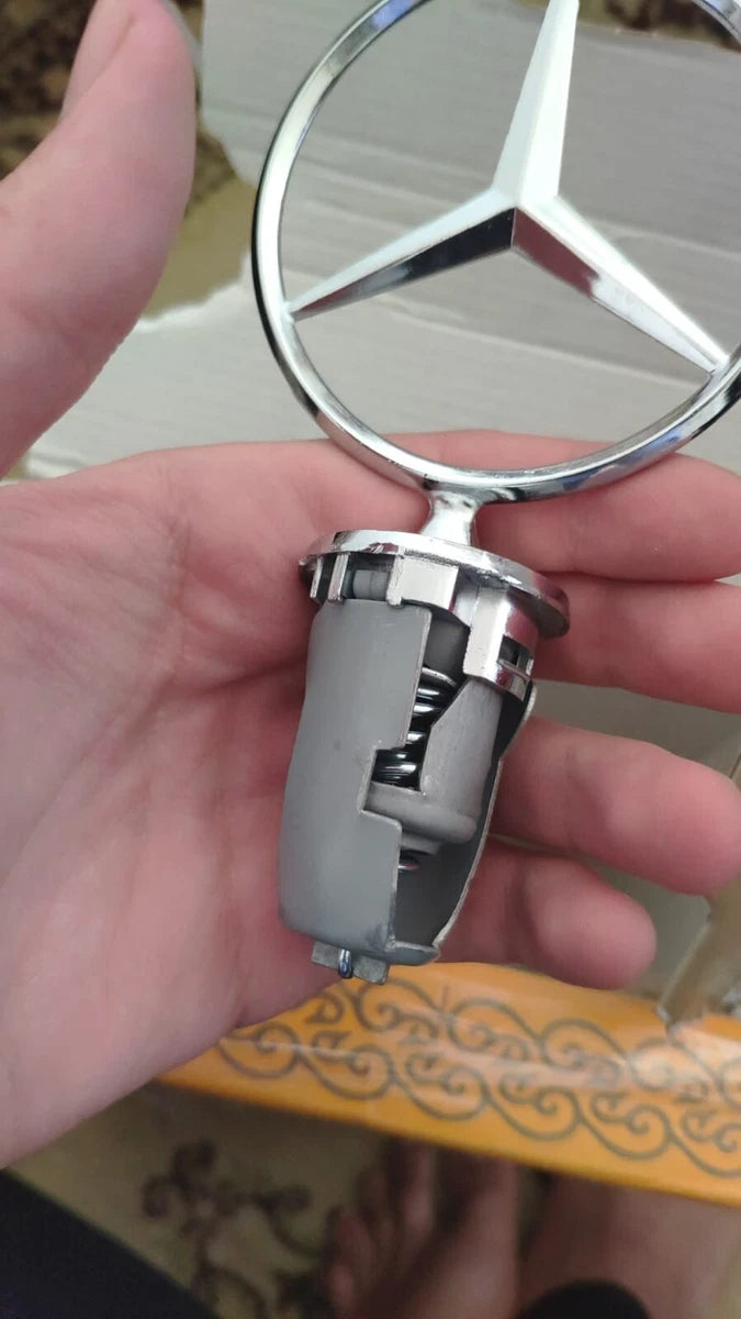 Mercedes Hood Star Ornament w/ Spring New OEM W123 W124 W126 W201