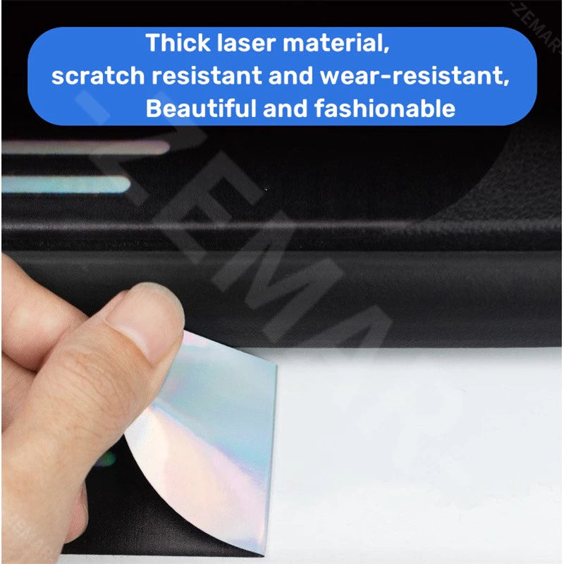 4PCS Car Door Sill Protector Strip Anti Scratch Threshold Bumper Film Sticker