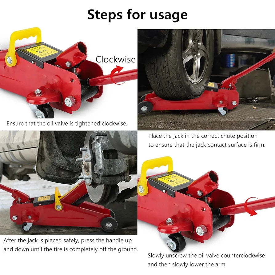 2 Ton Floor Jack Shop Jack Portable Car Jack Folding Hydraulic Floor Jack 12" Lift
