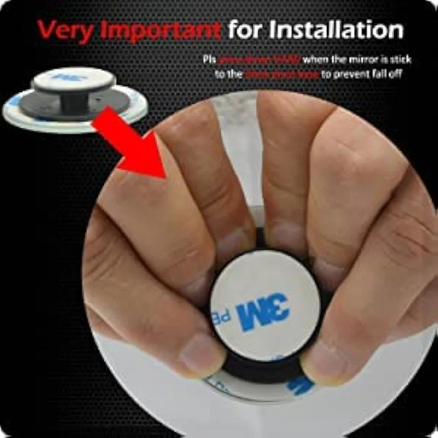 Ampper Blind Spot Mirror, 2" Round HD Glass Frameless Convex Rear View Mirror, Pack of 2