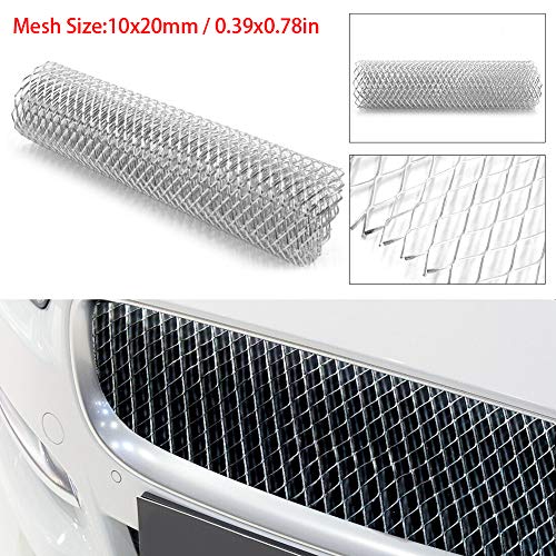 100×30 CM Silver Aluminum Front Car Hood Vent Grille Net Mesh Grill Cover Accessories
