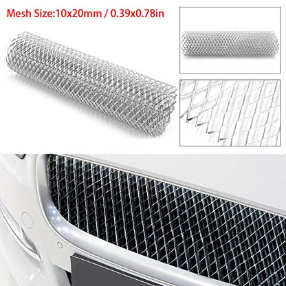 100×30 CM Silver Aluminum Front Car Hood Vent Grille Net Mesh Grill Cover Accessories