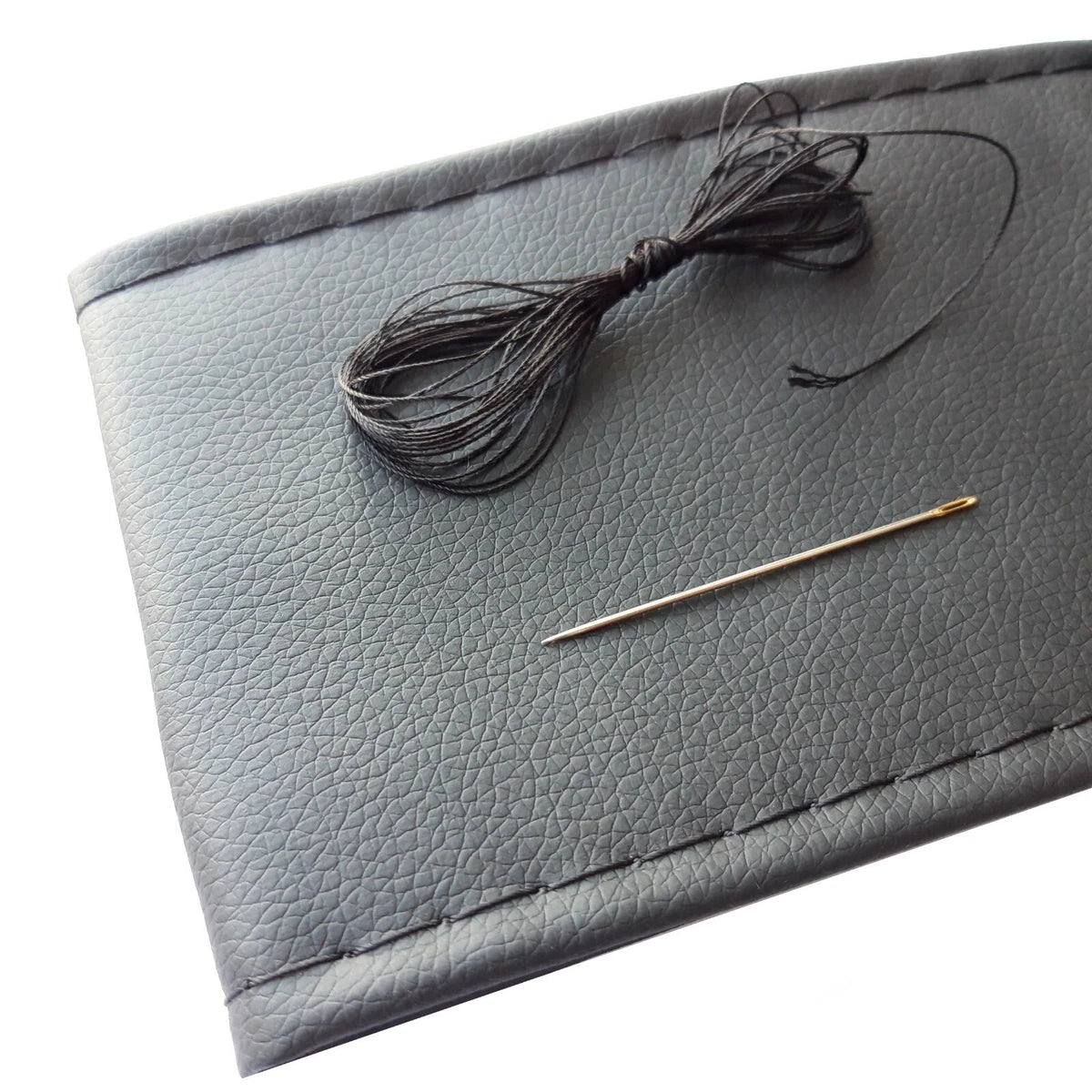 Car Faux Leather Steering Wheel Cover With Needle+Thread Handmake
