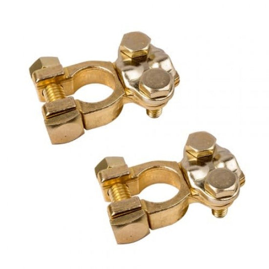 Ampper Brass Battery Terminal Connectors, Top Post Battery Terminals Connector Battery Cable Ends for Marine Car Boat RV Vehicles (1 Pair)