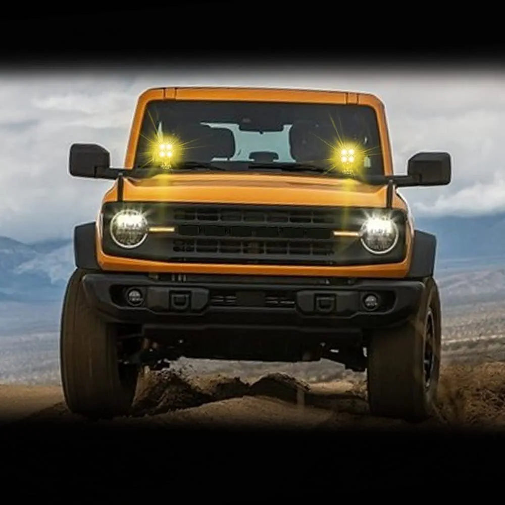 2 Pack Led Pods Light Bar, Yellow or white 3" 40w Spot Off Road Lights, Driving Fog Lamp, IP68 Waterproof LED Work Light, Amber Cube Lights for Pickup Truck SUV ATV UTV Boat Forklift 4x4 Motorcycle