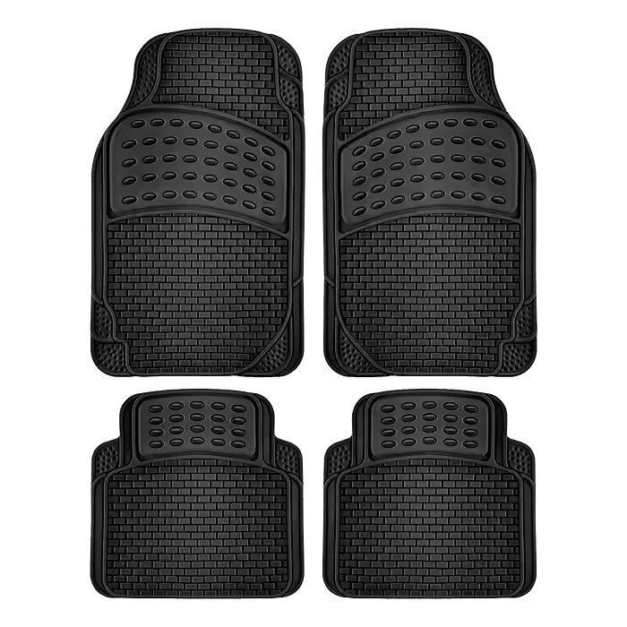 4pcs Set Black For All Cars All Weather Rubber Mats