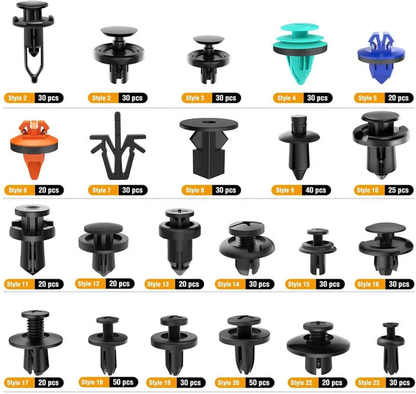 680 PCS Car Retainer Clips & Plastic Rivets Fasteners Kit - Most Popular Sizes Bumper Clips Plastic Push Rivets Fender Clips Door Panel Clips