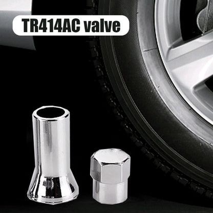 10Pcs Universal Car Tire Wheel Valve Stem Covers TR414 Chrome Hex Caps w/ Sleeve
