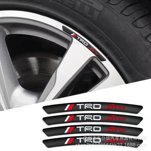 4pcs TRD Sports Car Wheel aluminum Sticker For Toyota Accessories