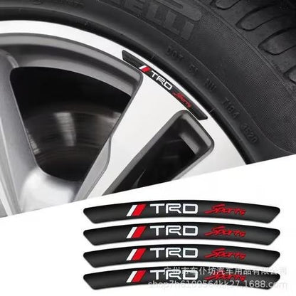 4pcs TRD Sports Car Wheel aluminum Sticker For Toyota Accessories