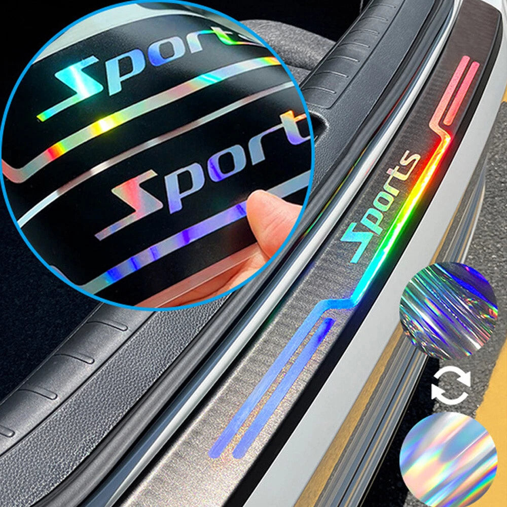 Trunk Protective Strip Anti Scratch Sticker With Car Logo