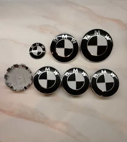 Pack 7 logo bmw embleme badges Black and White