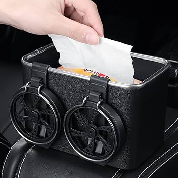 Car Armrest Storage Box - Car Armrest Storage Box with 2 Cup Holders, Autheal Armrest Storage Box, Multi-Functional Auto Console Organizer for Water Cup (Black)