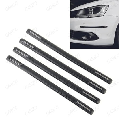 Universal Black & Chrome Anti-Collision Patch Bumper and Door Guard Strip Anti-Scratch Bumper Protector Trim Compatible with All Cars & SUVs (Pack of 4)