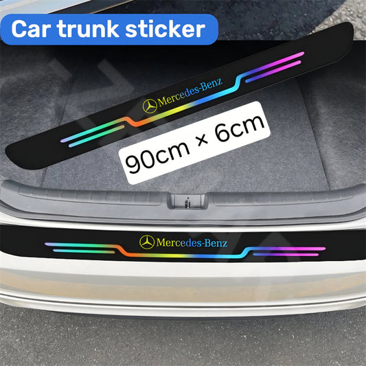 Trunk Protective Strip Anti Scratch Sticker With Car Logo