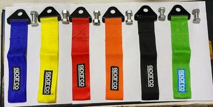 SPARCO/MOMO Tow Belt & Strap || Premium Yellow Universal Front & Rear Tow Strap/Tow Hook Towing Belt