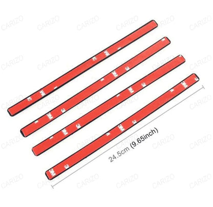 Universal Black & Chrome Anti-Collision Patch Bumper and Door Guard Strip Anti-Scratch Bumper Protector Trim Compatible with All Cars & SUVs (Pack of 4)