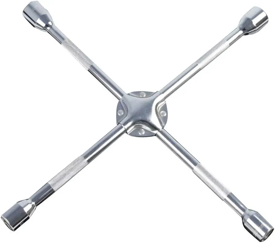 4 Way Cross Wrench Utility Plumbing Multi Reinforced Valve Tool for Car Wheel Nut