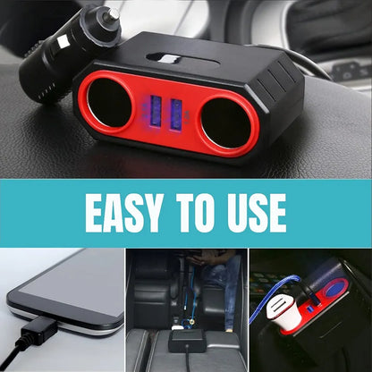 Mini Phone Charger Car Cigarette Lighter Adapter Socket Splitter 12V/24V Dual USB Ports for Navigator, Dashcam, Radar Detector and More
