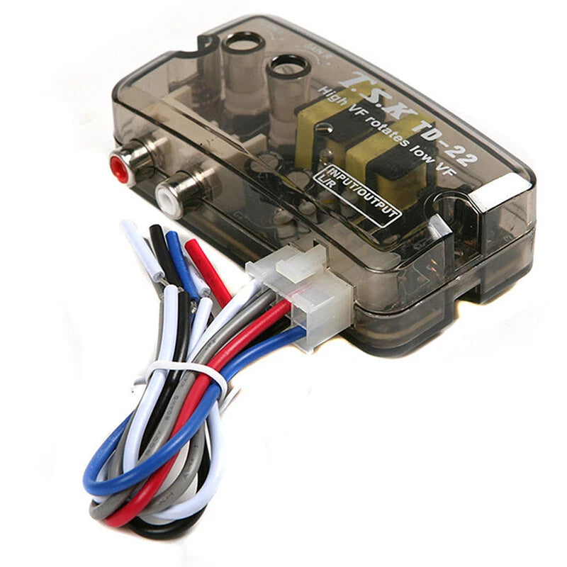 12V Auto Car Audio Converter RCA Stereo High To Low Adjustable Frequency Adap BK