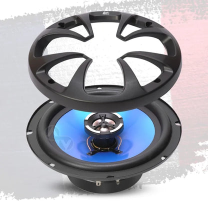 2-Piece 6.5 Inch 600W Car Coaxial Speakers with 30Hz-30KHz Frequency Response and 91dB Sensitivity