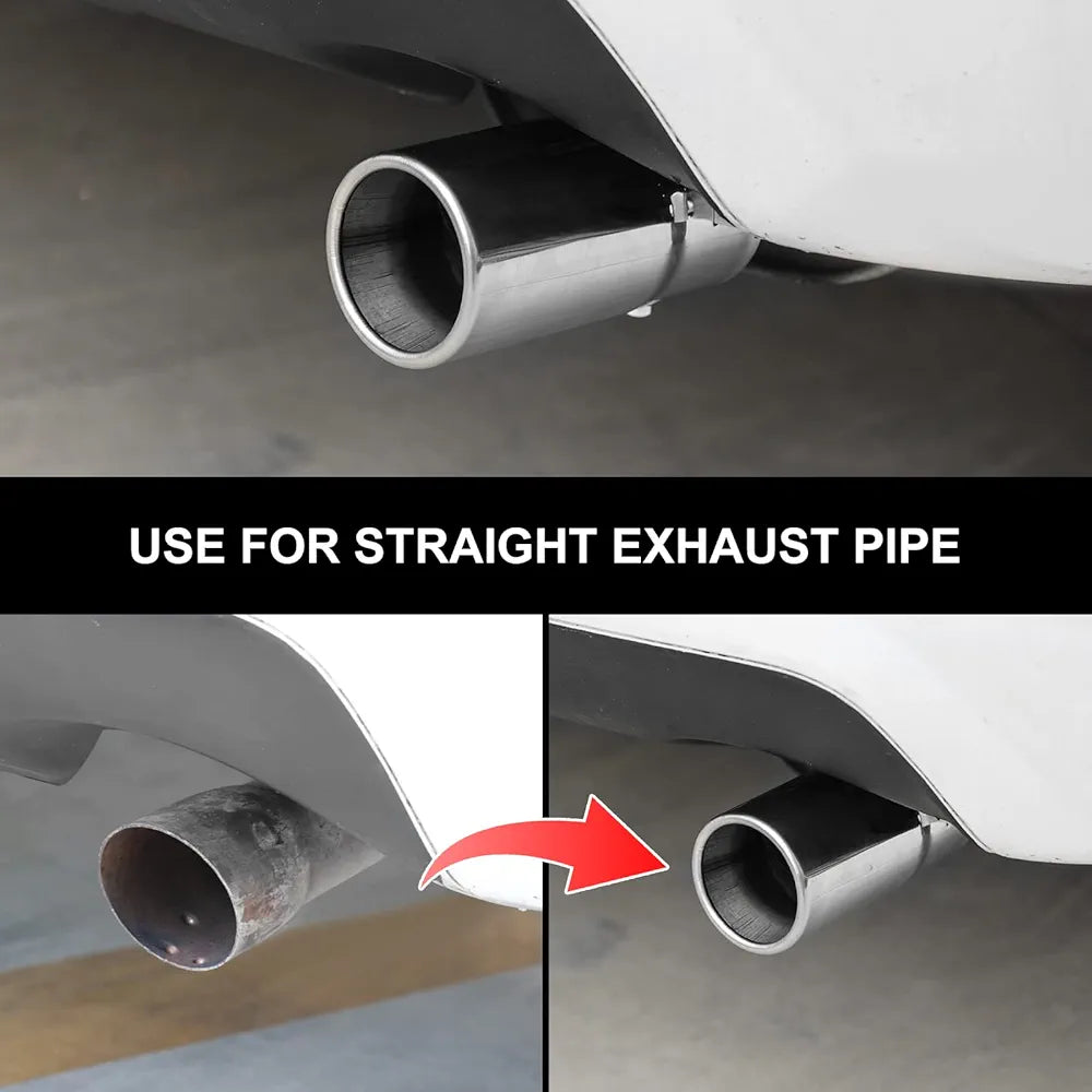 A15 Universal Fit 1.5-2 - 2.25-2.5 Inch Exhaust Tail Pipe Diameter Exhaust Tip Exhaust tip Steel Car Muffler Tips (A15-2)