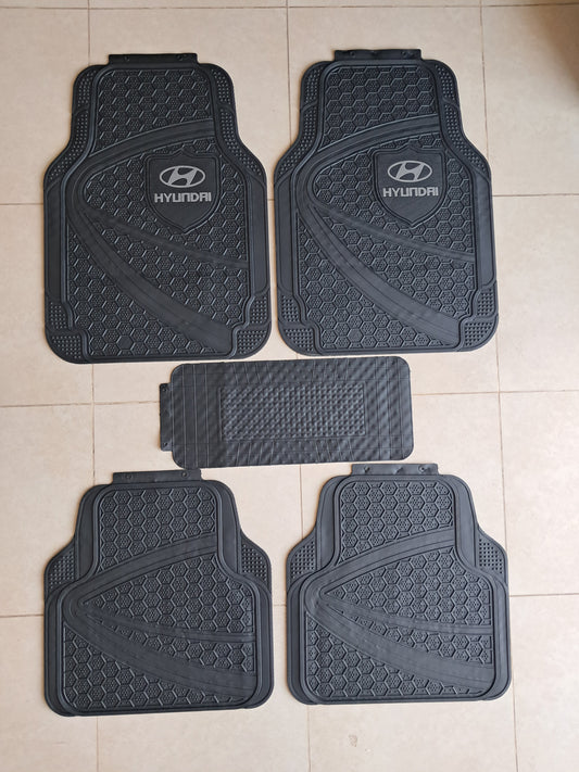 Hyundia Premium Shield Design All-Weather 5PCS Floor Mats Set – Universal Fit for All Vehicles