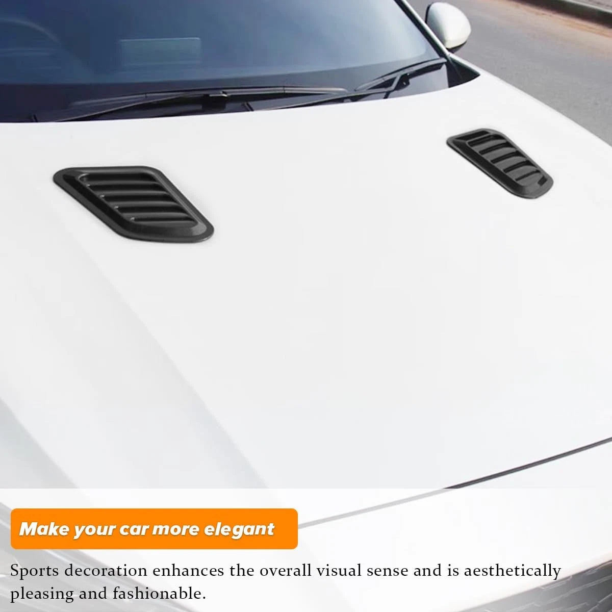 2Pcs Universal Hood Decorative Air Flow Intake Hood Scoop Bonnet Vent Cover Air Intake Turbine Engine Cover Turbo Bonnet Car Bonnet Vent