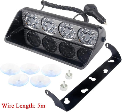 16 LED Flasher Strobe Light with Flashing Modes, Police Car Emergency Light | For Police Car | (Red Blue)