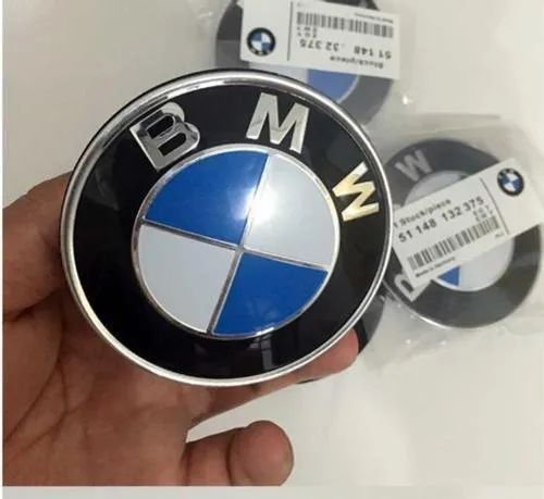 BMW Logo Set with Wheel Center Caps and Steering Wheel Emblem Decal BlueWhite
