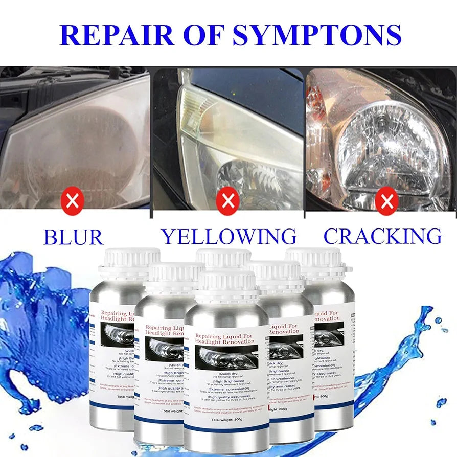 Car Headlight Scratch Repair Liquid, Headlight Restoration Kit Refill Bottle, Polishing Tool for Restore and Repair Dull Yellow Headlights, Car Headlight Scratch Restoring Fluid (1PC)