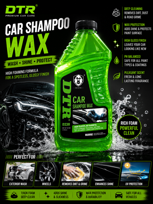 DTR High Foam Car Shampoo Wax – Deep Clean Gloss Protection Formula 1990ML