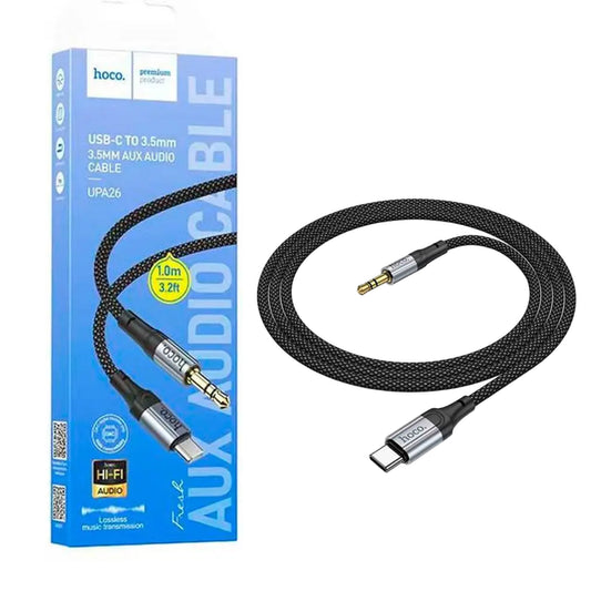 HOCO UPA26 USB-C to 3.5mm AUX Cable – Hi-Fi Audio, Type-C to Car Stereo, 1M Braided Cable