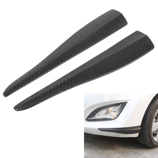 1 Pair Car Carbon Fiber Silicone Bumper Strip, Style: Long (Black)