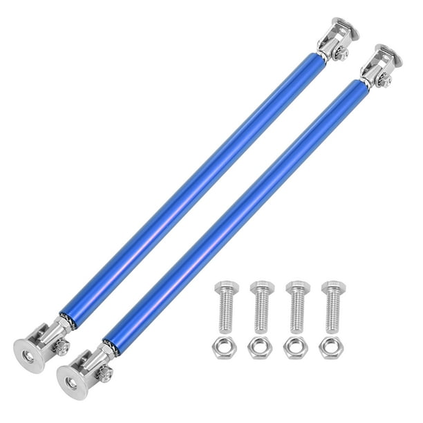 2 PCS Blue Universal 20 CM Adjustable Front Bumper Lip Splitter Strut Rod Tie Support Bar For All Cars