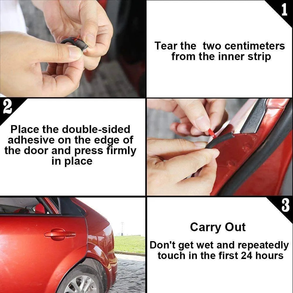 5 Meters Transparent Car edge Protector Strip 5M car edge trim rubber seal protector U-shaped car protection door edge protector, Fit for SUV Sedan MPV and Most Models