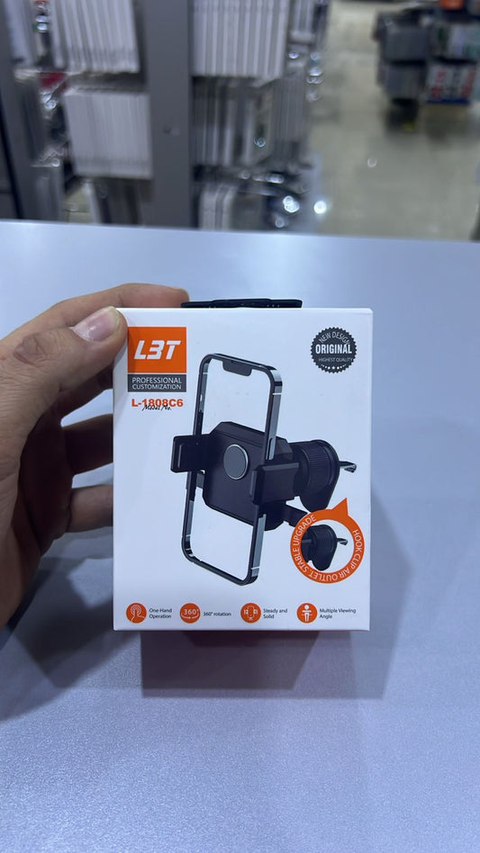 LBT L-1808C6 Car Phone Holder – 360° Rotation Air Vent Mount, One-Hand Operation, Stable & Secure Grip