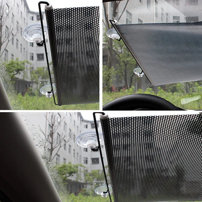 Blind Sun Visor PVC Black 58x125cm Cover Sunshade Retractable Useful