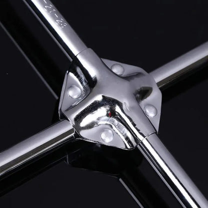 4 Way Cross Wrench Utility Plumbing Multi Reinforced Valve Tool for Car Wheel Nut