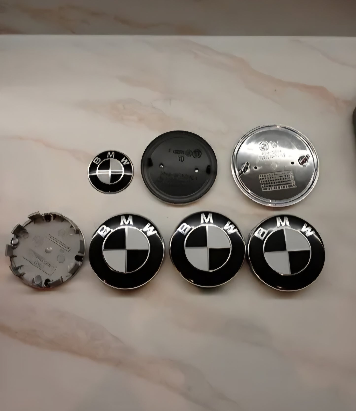 Pack 7 logo bmw embleme badges Black and White