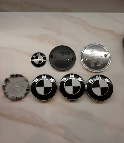 Pack 7 logo bmw embleme badges Black and White