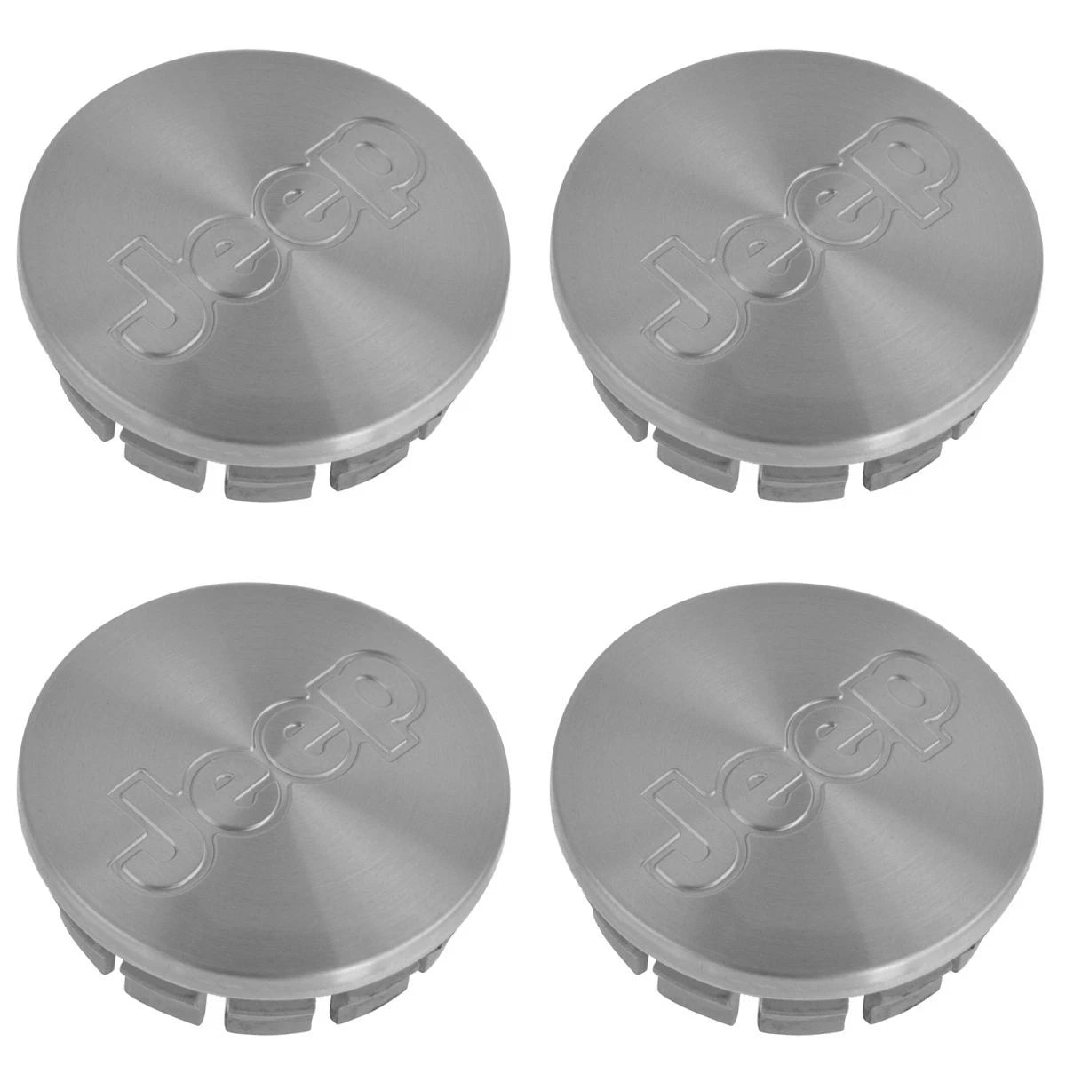 Set of 4 Wheel Center Caps Emblem, 56mm Black Logo Rim Center Hub Caps for Jeep Grand Cherokee/Wangler Rubicon/Liberty (Silver)