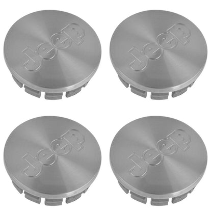 Set of 4 Wheel Center Caps Emblem, 56mm Black Logo Rim Center Hub Caps for Jeep Grand Cherokee/Wangler Rubicon/Liberty (Silver)